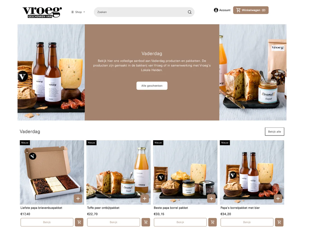 Geschenken van Vroeg store